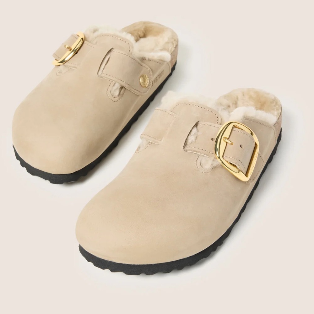 Birkenstock Women's Boston Big Buckle Shearling clogs size 38 - Picture 1 of 15